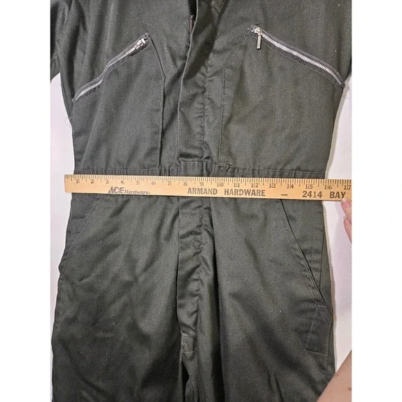 Vintage Walls Army Green Work Mechanics Coveralls - Picture 5 of 16